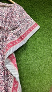 Robe Kaftan Bohème en Coton pour Femme, Imprimé Floral, Col en V, Taille à Cordon, Manches Larges, Parfaite pour la Plage, les Vacances et les Soirées - Product Image 3