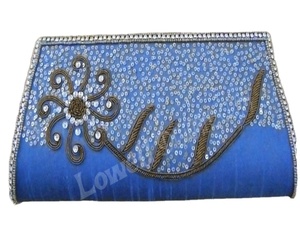 Lowellcraft Ladies Handmade Beaded <b>Clutch</b> Bag-Elegant Bridal <b>Wedding</b> Evening Bag with Chain Strap & Flap Closure (Up to 1L) - Product Image 1