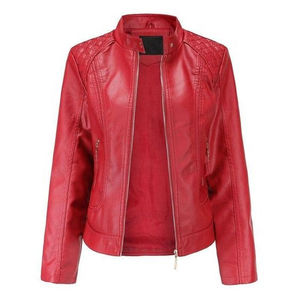 Vestes en cuir de mouton véritable vintage coupe courte coupe-vent personnalisées pour femmes en gros - Product Image 2