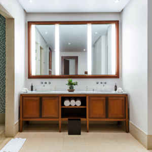 High End Modern Design Floor Furniture Bathroom <b>Cabinet</b> with Double Wash Basin Sink Countertop <b>Small</b> Bottom <b>Cabinet</b> - Product Image 4
