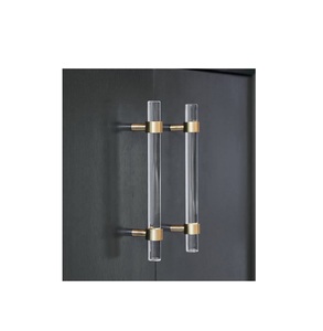 Customize Logo Kitchen Acrylic Door <b>Wardrobe</b> Furniture Cabinet Handle Polished Gold Acrylic Brass Handle Furniture Hot Selling - Product Image 5
