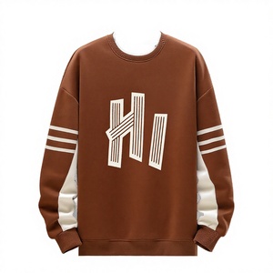 Customizable Flannel Sweatshirt with Front Embroidery ODM Supply for <b>Men</b> and Women <b>Pullover</b> in Oversized Comfort Fit - Product Image 4