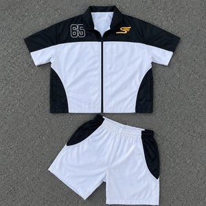 High Quality Summer Plus Size Thermal Streetwear Windbreaker Set <b>Mens</b> Waterproof Shorts Two Piece - Product Image 1