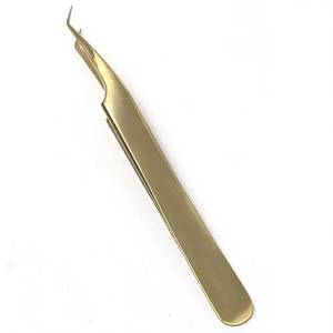 Gold Plated <b>Eyelash</b> Tweezers Smooth Tip Precision Tool for Lash <b>Application</b> - Product Image 5