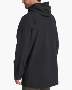 Men's Black Windproof <b>Thick</b> <b>Fleece</b> Puffer <b>Jacket</b> Long Sleeve Zipper Closure Casual Coat Pockets Polyester Material Winter Wear - Product Image 3