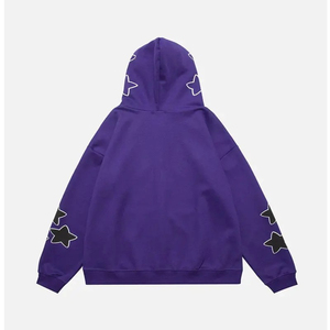 Sudadera con Capucha Extra Grande Unisex para Hombre, con Cierre Frontal, Logotipo, Estilo Urbano, Ecológica, Informal, Negra, de Algodón Tejido, con Estampado - Product Image 4