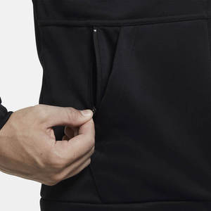 Sweat à capuche zippé intégral noir pour homme, veste de sport athlétique en polaire avec cordon de serrage, idéal pour l'entraînement en salle de sport, vente en gros - Product Image 4