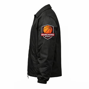 Veste de basketball personnalisée pour homme en tissu Dobby 100% coton, logo sérigraphié, coupe ample, légère, respirante, style urbain - Product Image 4