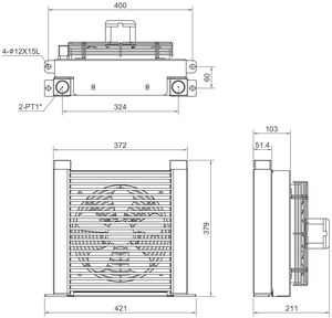 Ventilateur de refroidissement d'huile hydraulique en aluminium à longue durée de vie TL2-26, échangeur de chaleur à plaques et ailettes pour machines hydrauliques et équipements industriels - Product Image 2