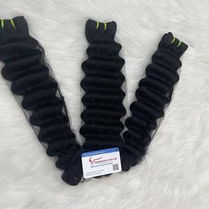 Extensiones de cabello de trama Deepwave negro Natural a precio de fábrica 100% cabello humano súper alta calidad sin desprendimiento sin enredos Listo para enviar - Product Image 4