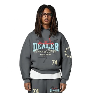 Ensemble de survêtement personnalisé pour homme 2026 avec logo imprimé, sweat à capuche et pantalon large, tenue décontractée streetwear - Product Image 3