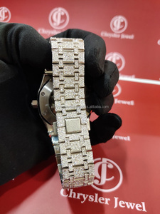 Latest Design 2024 Automatic Movement Mechanical VVS Moissanite Diamond Studded <b>Wrist</b> Watches <b>for</b> Him Her Fashion Jewelry - Product Image 5