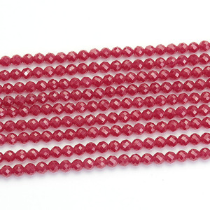 Perles de rubis rouge naturel, petites perles de rubis rouge à facettes pour la fabrication de colliers et de bijoux de 2mm, 3mm et 4mm, vente en gros - Product Image 1