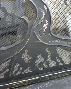 Paravent de cheminée en métal chêne ancien, découpe laser silhouette d'arbre, grille fine, protection anti-étincelles, protecteur de foyer autoportant, finition noire - Product Image 2