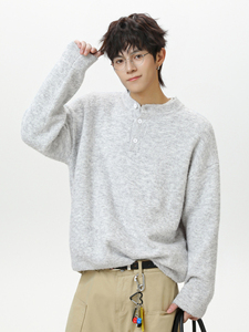 Men's Premium Casual <b>Henley</b> Sweater <b>Long</b> <b>Sleeve</b> Knitted Pullover Button Front Warm Soft Winter Knitwear Wholesale Apparel - Product Image 3