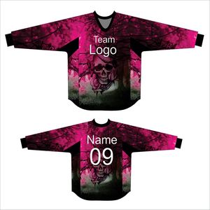 Camiseta de Paintball Personalizada con Diseño de Calavera – Uniforme de Equipo de Manga Larga con Sublimación Completa, Nombre y Número - Product Image 3