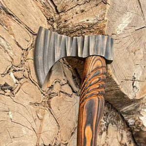 Rustic Industrial Handmade Viking <b>Axe</b> Carbon Steel Blade <b>Wooden</b> Historical Nordic Style Tool for Camping Bushcraft Collection - Product Image 4