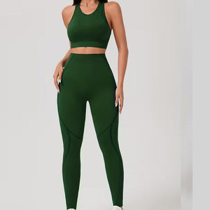 Nuevo Conjunto de Yoga para Mujer en Color Sólido Personalizado, de Alto Rendimiento y Calidad Premium, 2 Piezas, Transpirable, Spandex/Poliéster - Product Image 5