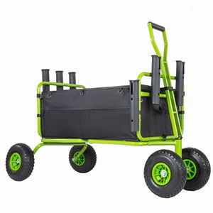 Carrello da Spiaggia Pieghevole con Ruote per Ogni Terreno, Robusto, 3 Metri, Resistente alla Sabbia, Portacanne Pieghevoli, Scomparto per Ombrellone - Product Image 5