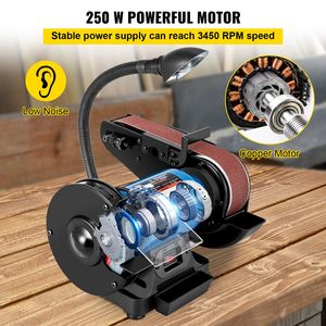 Smerigliatrice a Nastro Elettrica 2-in-1 da 2 Pollici e Levigatrice da Banco da 6 Pollici 3450 Giri/Min, Robusto Supporto a 90 Gradi per la Lavorazione dei Coltelli - Product Image 4