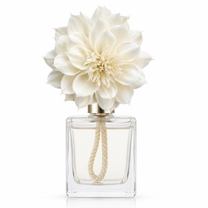 Premium White Dahlia Sola Wood Flowers Sustainable Handmade Home Fragrance Rattan <b>Stick</b> 8-8.5cm VADEE Brand Wholesale - Product Image 2