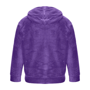 Sweats à capuche en fourrure personnalisés pour hommes, couleur violette, laine/polyester, manches longues, vêtements d'extérieur chauds et doux - Product Image 3