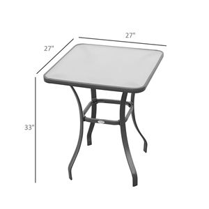 27\" <b>Square</b> Bistro <b>Table</b> Garden <b>Dining</b> Outdoor Tempered <b>Glass</b> <b>Table</b> - Product Image 5