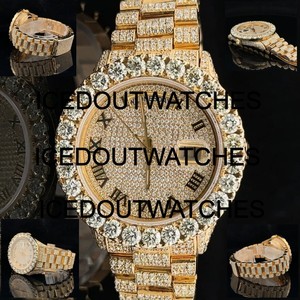 Reloj de Diamantes Completos con Esfera Numérica, Diamantes Moissanite en la Esfera, Relojes de Cuarzo, Reloj de Diamantes Estilo Hip Hop - Product Image 4