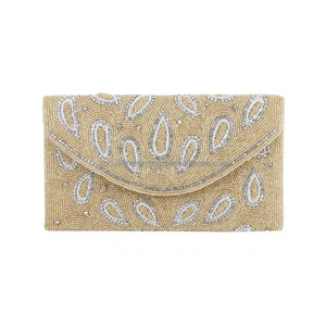 Striped Clutch Bag Beaded Bag Party Clutch <b>Purse</b> - Product Image 3