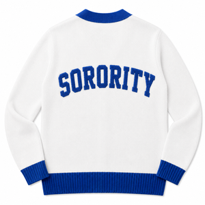 Zeta beta Sorority Embroidery <b>university</b> college Women Cardigans Sorority Embroidered Ladies Custom Style Woolen Cardigan - Product Image 2