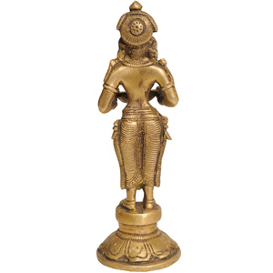 Sculpture artisanale Deeplakshmi de 5 pouces en laiton, marque indienne exotique, modèle ZBT11, fabriquée en Inde pour offrir en cadeau - Product Image 2