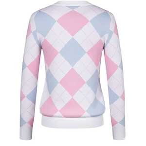 Pull Argyle Jack and Jill pour femme, col en V, cardigan boutonné, tricot doux, style preppy, tenue scolaire pour femme, boutique de mode - Product Image 2