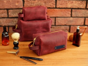 Leather Dopp <b>Kit</b> Personalized Groomsmen Gift Men Toiletry Bag Personalised Mother Day Gift TYG-0062E - Product Image 6