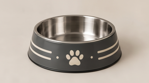 Tazón para Mascotas con Diseño de Huella de Perro a Rayas, Base Antideslizante, de Metal Color Carbón, para Perros y Gatos, Venta al por Mayor, Artículos Modernos para Alimentación - Product Image 4