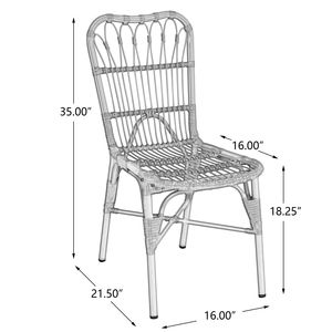 Set da Pranzo Moderno da Esterno 5 Pezzi per 4 Persone, Tavolo Quadrato in Legno di Acacia con 4 Sedie in Rattan, Mobili da 82,5 cm per Patio, Terrazza e Giardino - Product Image 5