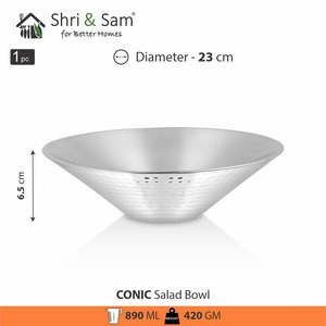 Ensaladera de acero inoxidable con diseño cónico - Product Image 2