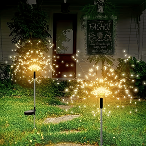 Set di 6 Luci Solari a LED Bianco Caldo a Forma di Fuochi d'Artificio, 120 LED, 8 Modalità, Impermeabili IP65 per Esterni, Giardino, Marciapiedi e Cortile - Product Image 5