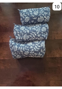 Pochette cosmétique de style bohème colorée, taille moyenne, en textile tissé, avec fermeture éclair lisse pour articles de toilette et soins de la peau - Product Image 5