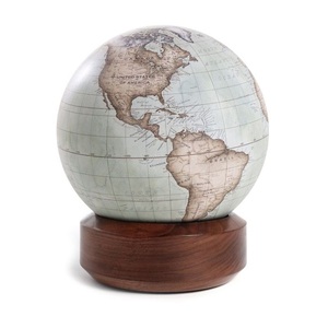Globe terrestre décoratif de style antique avec base en bois massif, globe terrestre haut de gamme avec carte topographique pour la décoration intérieure de la maison ou du bureau - Product Image 3