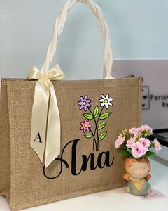 Bolsa de Yute de Diseño, Ecológica, Reutilizable, para Compras, con Asas Resistentes de Algodón - Product Image 1
