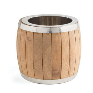 Enfriador de Vino en Forma de Barril de Madera de Primera Calidad al por Mayor, Cubitera con Inserto de Acero Inoxidable, Accesorio de Bar a Precio Económico - Product Image 1