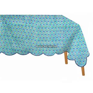 Nappe de Noël en coton, élégante et festive, à bord festonné, pour célébrations, de luxe, rectangulaire - Product Image 6
