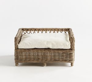 Cama para Perros de Ratán Tejido Marrón Oscuro con Borde Festoneado, Sofá para Mascotas, Cama para Gatos de Mimbre con Respaldo Alto, Venta al por Mayor de Fábrica de Muebles - Product Image 3