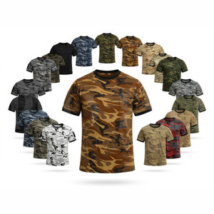 เสื้อยืดแขนสั้นลายพรางแบบกำหนดเอง ผ้าฝ้าย 80% โพลีเอสเตอร์ 20% คอกลมลำลอง สวมใส่กลางแจ้ง เสื้อผ้าฤดูร้อน - Product Image 1