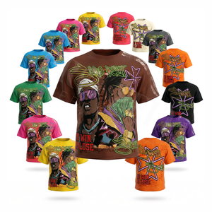 Custom Clothing Manufacturer Wholesale Men's Streetwear Solid T-Shirt Hip Hop Short Sleeve Customized Logo 100% Cotton - Product Image 1