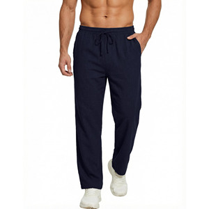 Pantalon de survêtement personnalisable pour homme 100 % coton, coupe évasée, délavé au soleil, effet délavé à l'acide, motif uni, poids lourd - Product Image 2