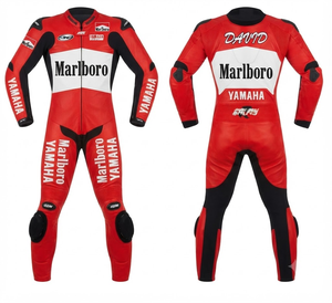 Traje de Carreras Personalizado para Hombre en Cuero Vacuno/Canguro, Mono de Una Pieza con Armadura de Nivel 2 CE, Hecho a Medida, Protección OEM - Product Image 1