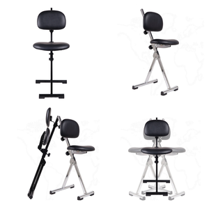 Tabouret de garage ergonomique pliable en acier inoxydable avec dossier réglable pour mécanicien, réparation automobile et moto GAPGAR037 - Product Image 3