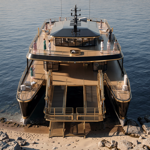 เรือยอชท์คาตามารันอลูมิเนียมสุดหรู UBI 2250 ขนาด 22 เมตร ปรับแต่งได้ พร้อมเครื่องยนต์ในตัว 1150 แรงม้า x 2 ความเร็ว 30-35 นอต พร้อมหลังคาบิมินี่ ควบคุมด้วยรีโมท ใช้พลังงานแบตเตอรี่ - Product Image 1