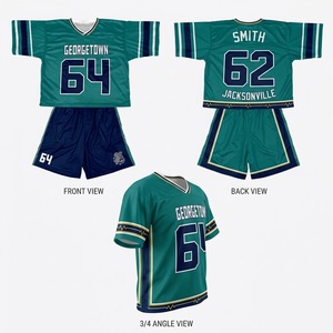 Uniforme de lacrosse respirant sur mesure, grande taille, à manches courtes et avec graphismes personnalisés pour l'identité d'équipe - Product Image 2